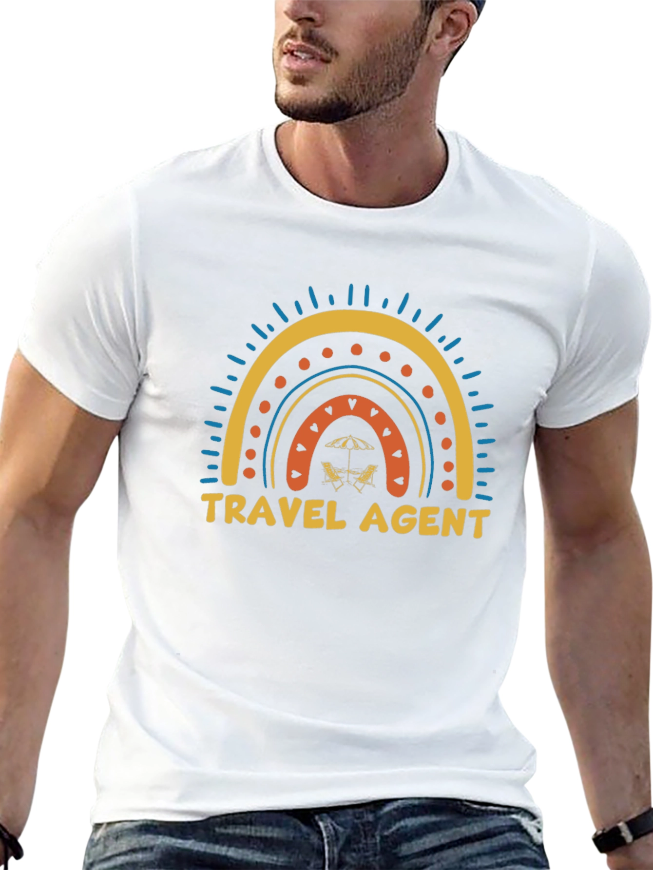 Travel Agent Rainbow Graphic Tee