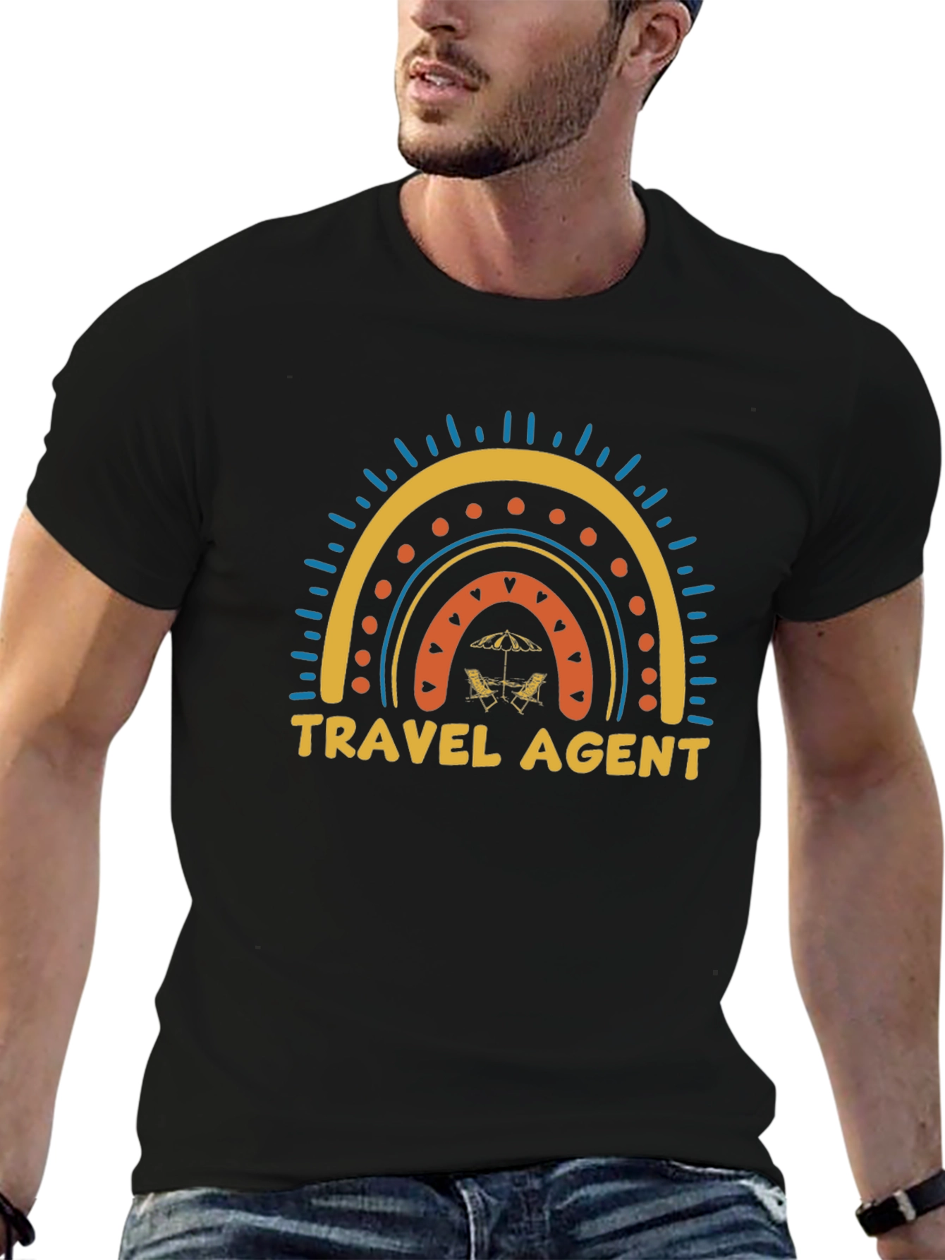 Travel Agent Rainbow Graphic Tee