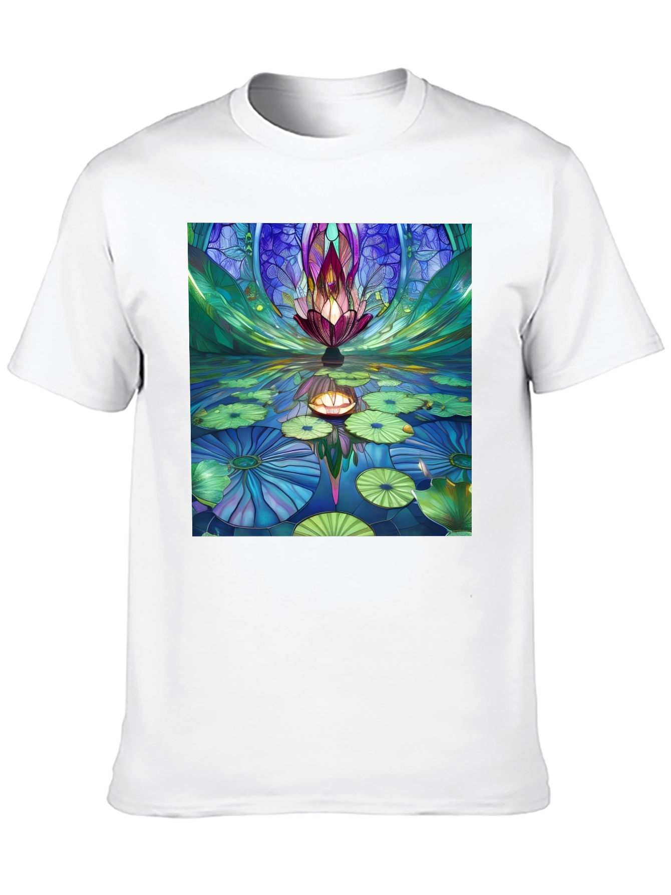 Lotus Pond Graphic Black Tee