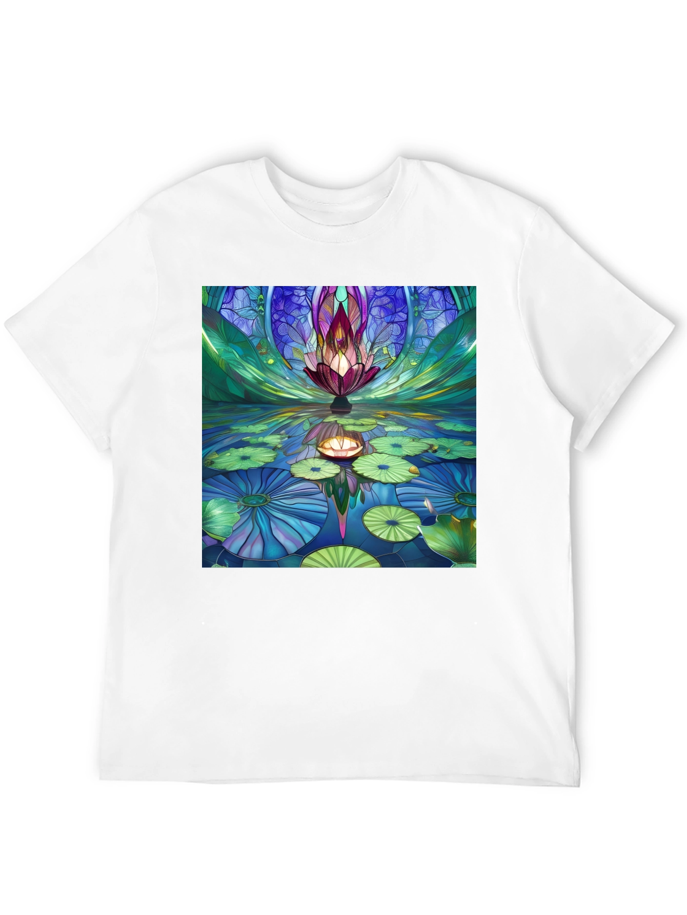 Lotus Pond Graphic Black Tee