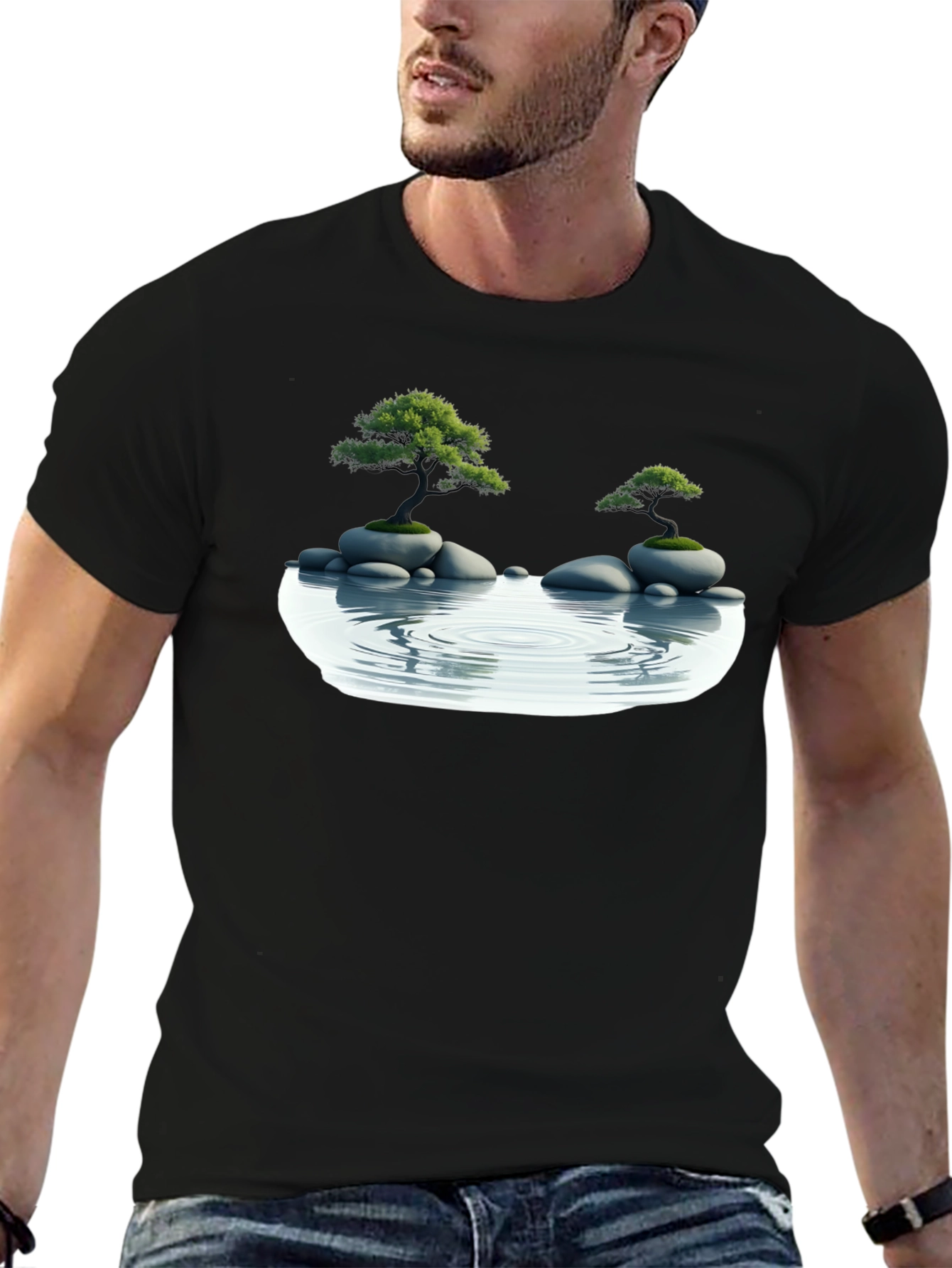 Zen Garden T-Shirt - Relaxed Fit Black Tee