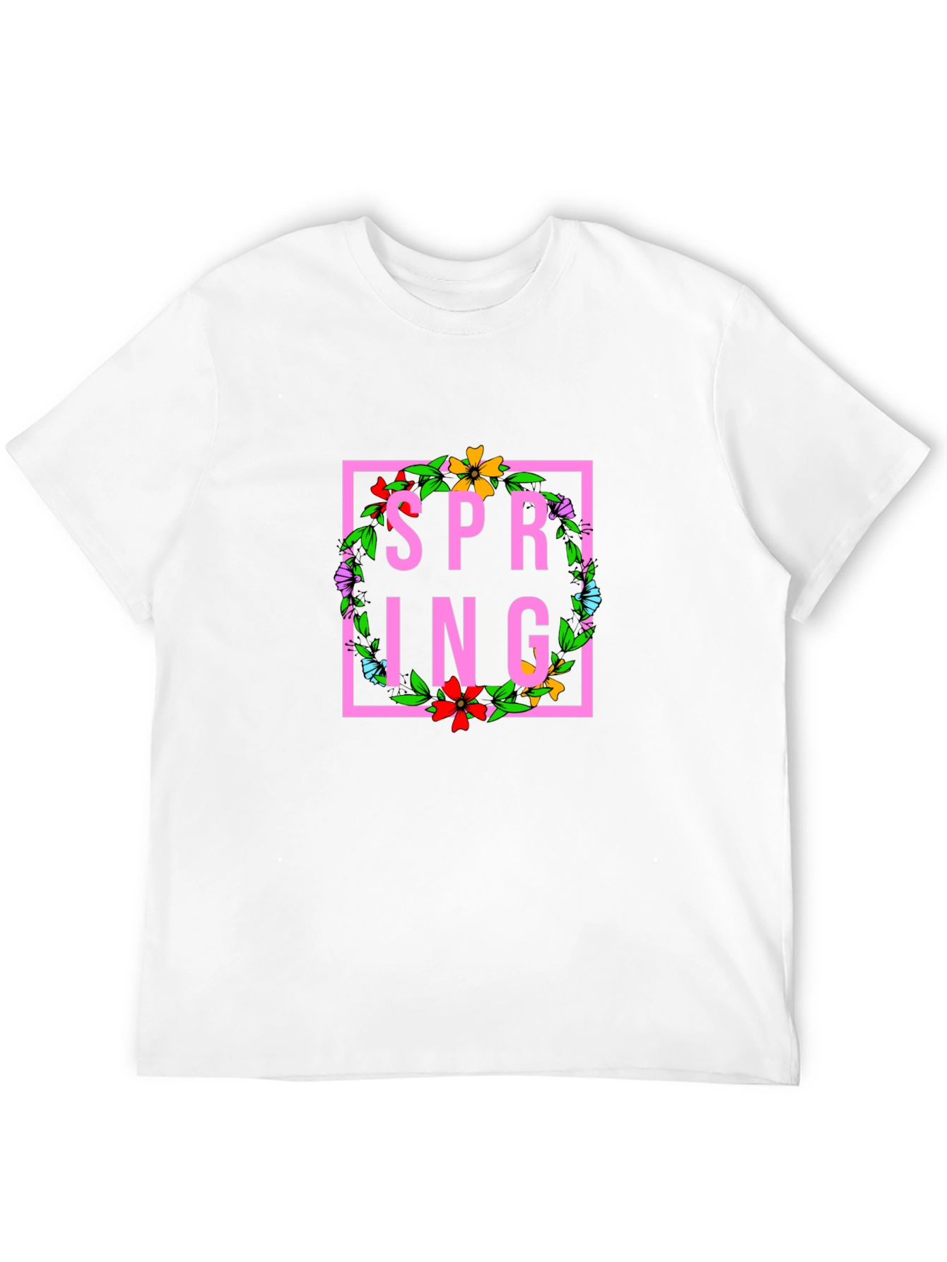 Floral Spring Graphic T-Shirt - Trendy Black Tee