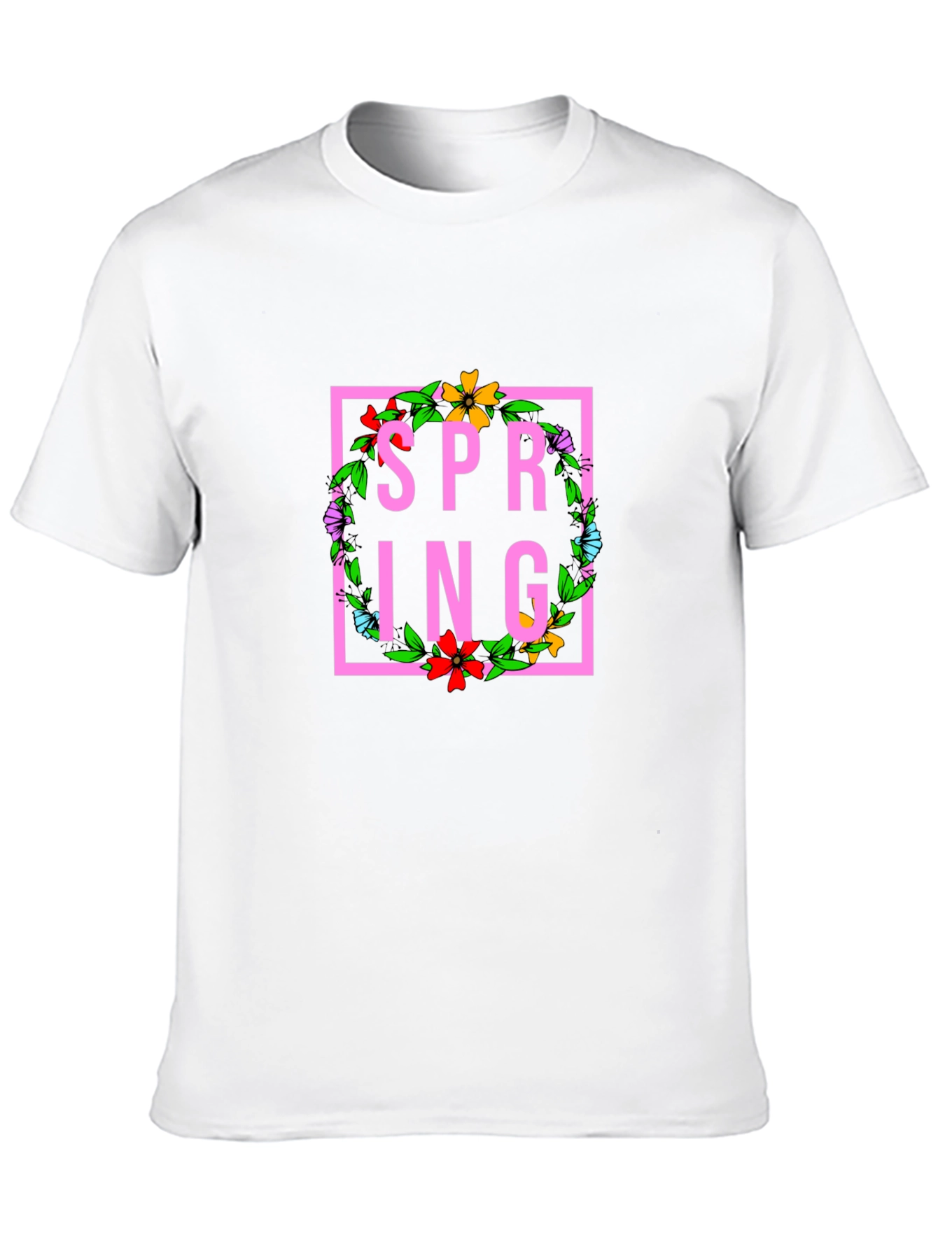 Floral Spring Graphic T-Shirt - Trendy Black Tee