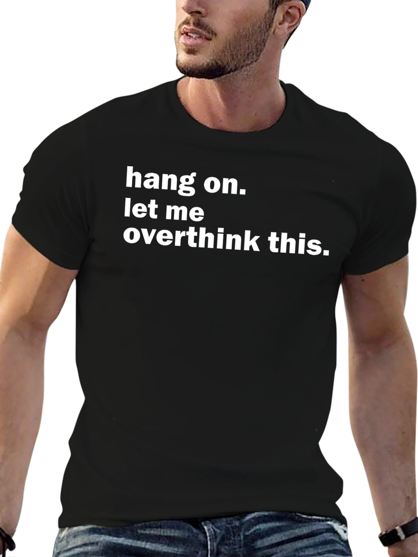 Overthink This Graphic Tee - Black Cotton T-Shirt