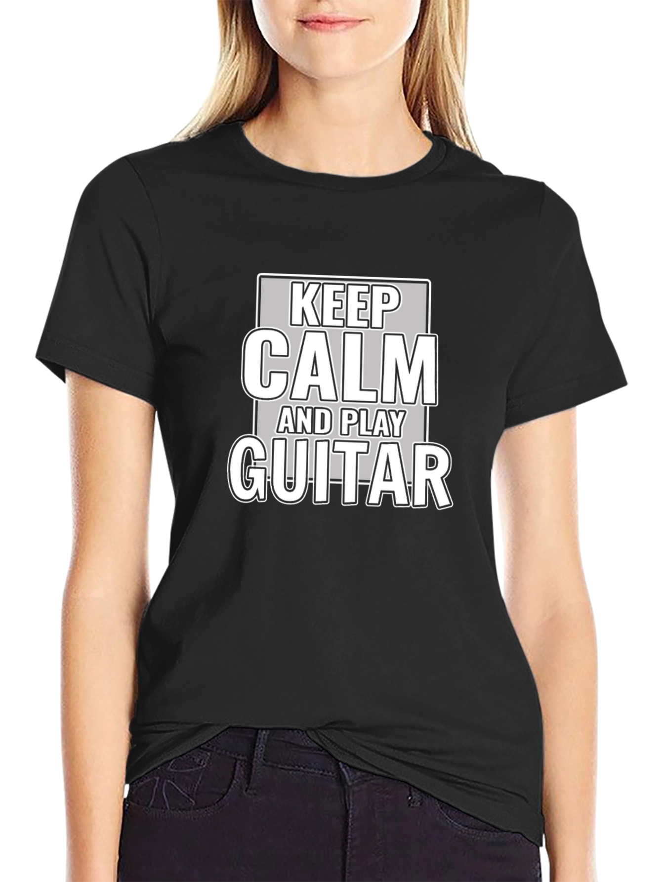 Keep Calm & Play Guitar Graphic T-Shirt