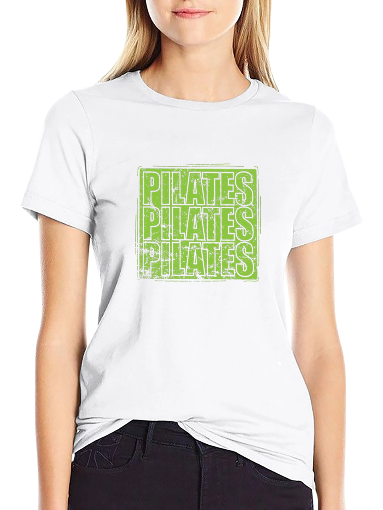 Pilates Graphic Tee - Black Cotton T-Shirt