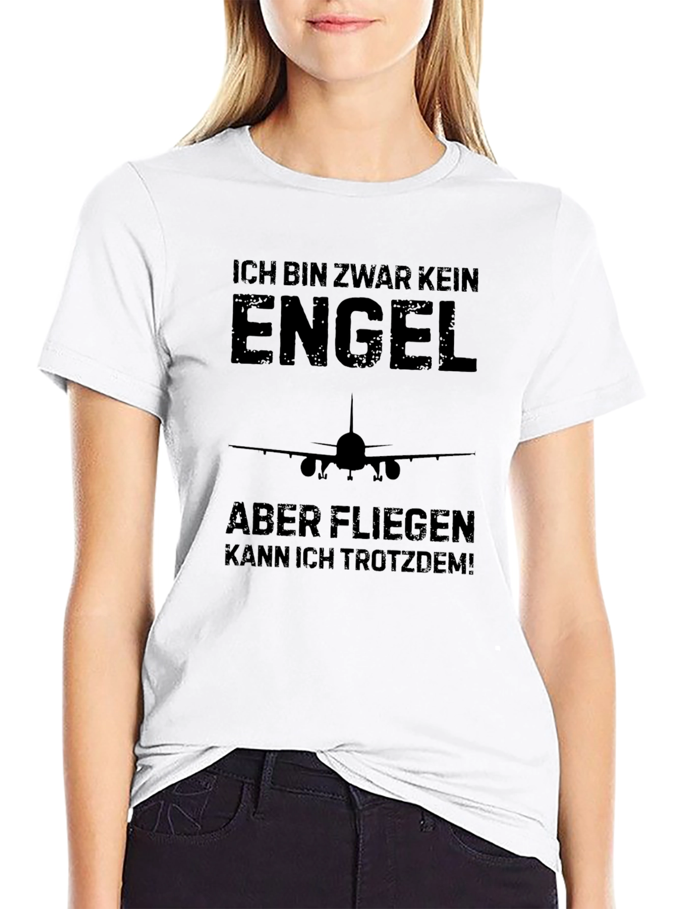 Ich Bin Zwar Kein Engel T-Shirt Funny Pilot Tee