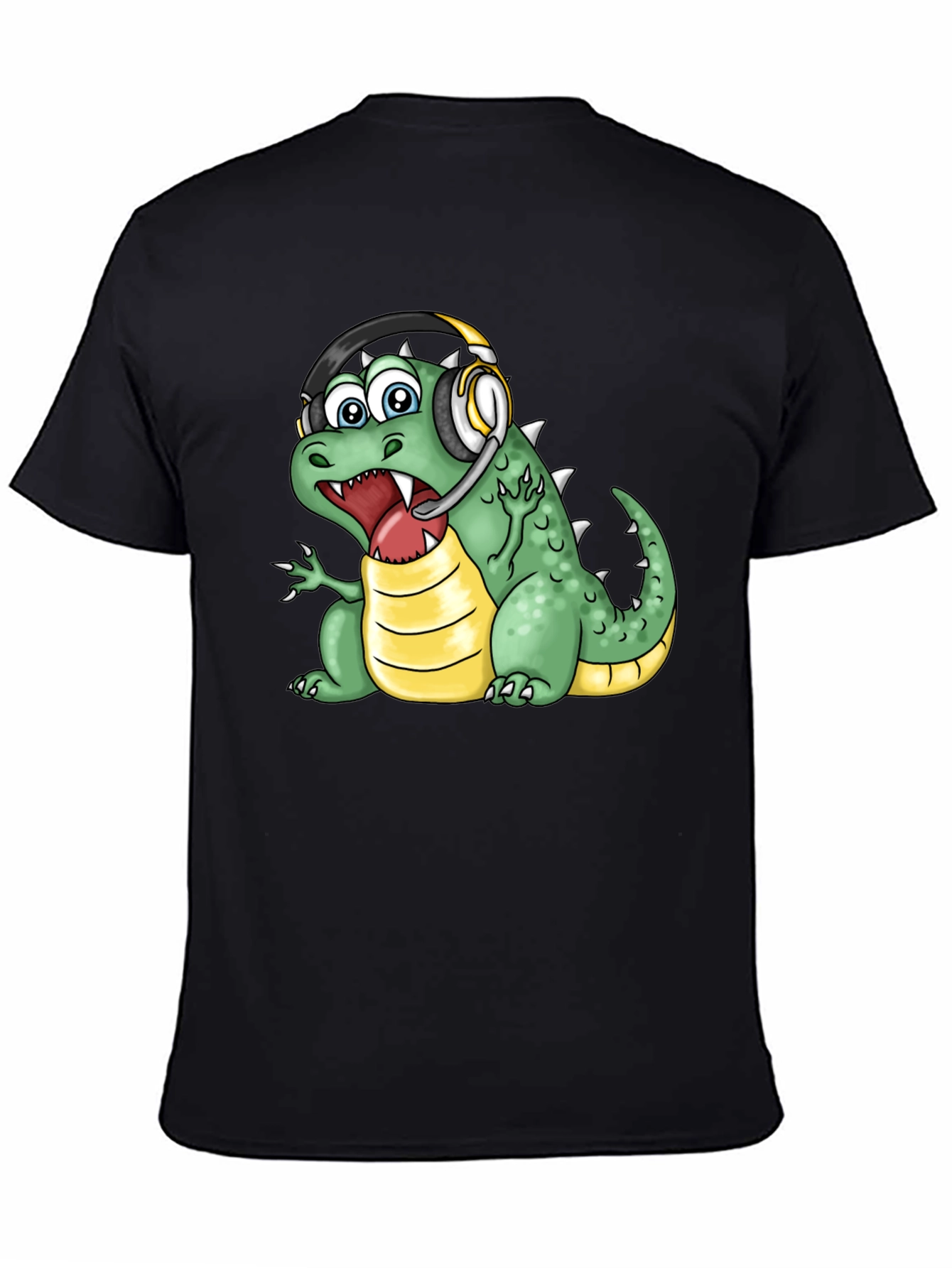 Gamer Dino Graphic Tee - Black