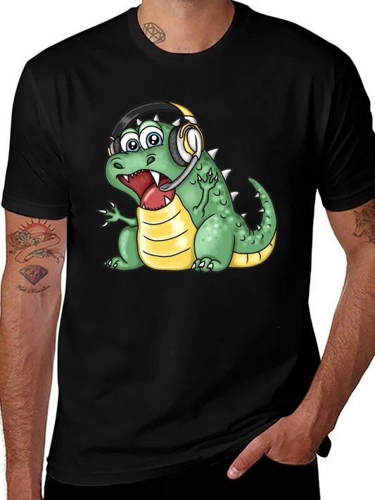 Gamer Dino Graphic Tee - Black