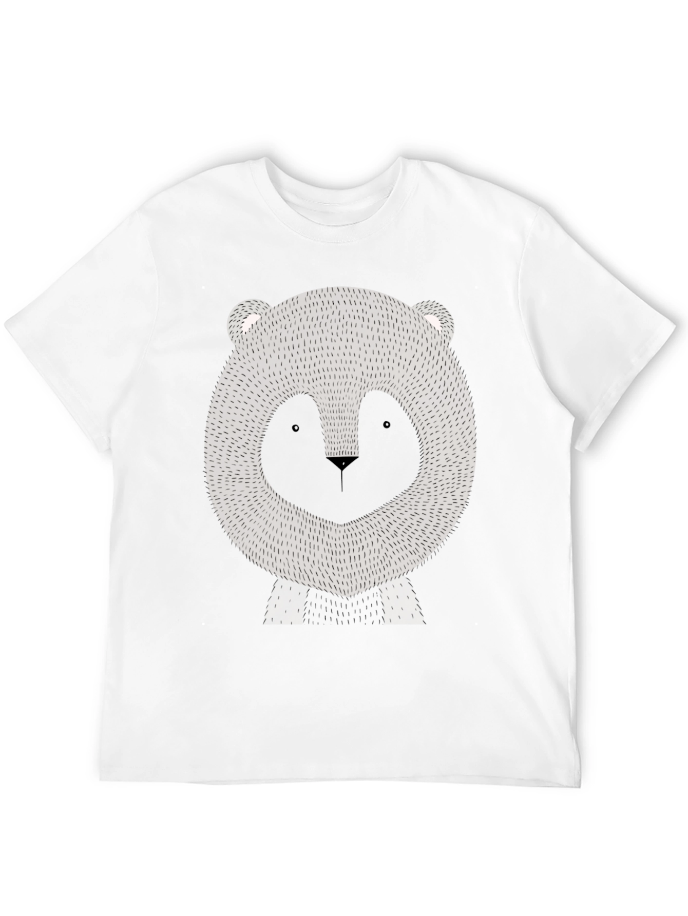 Bear Graphic Print T-Shirt - Black