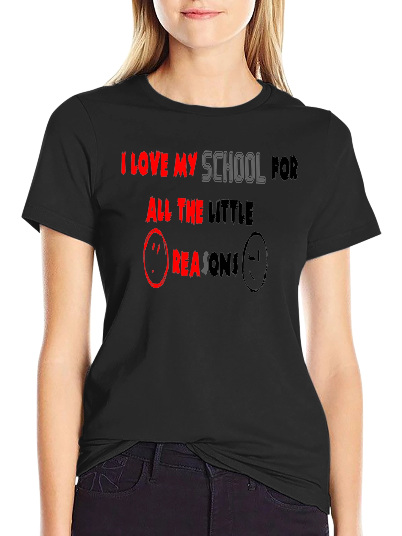 I Love My School T-Shirt - Black Graphic Tee