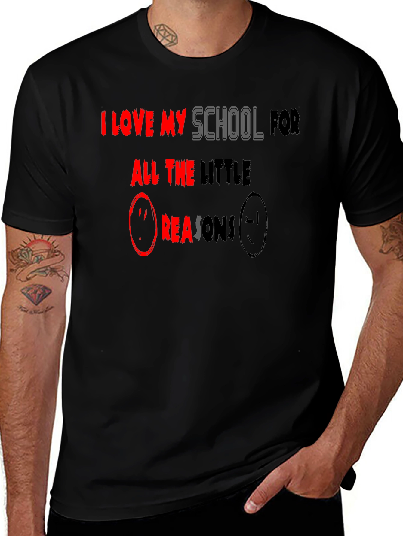 I Love My School T-Shirt - Black Graphic Tee