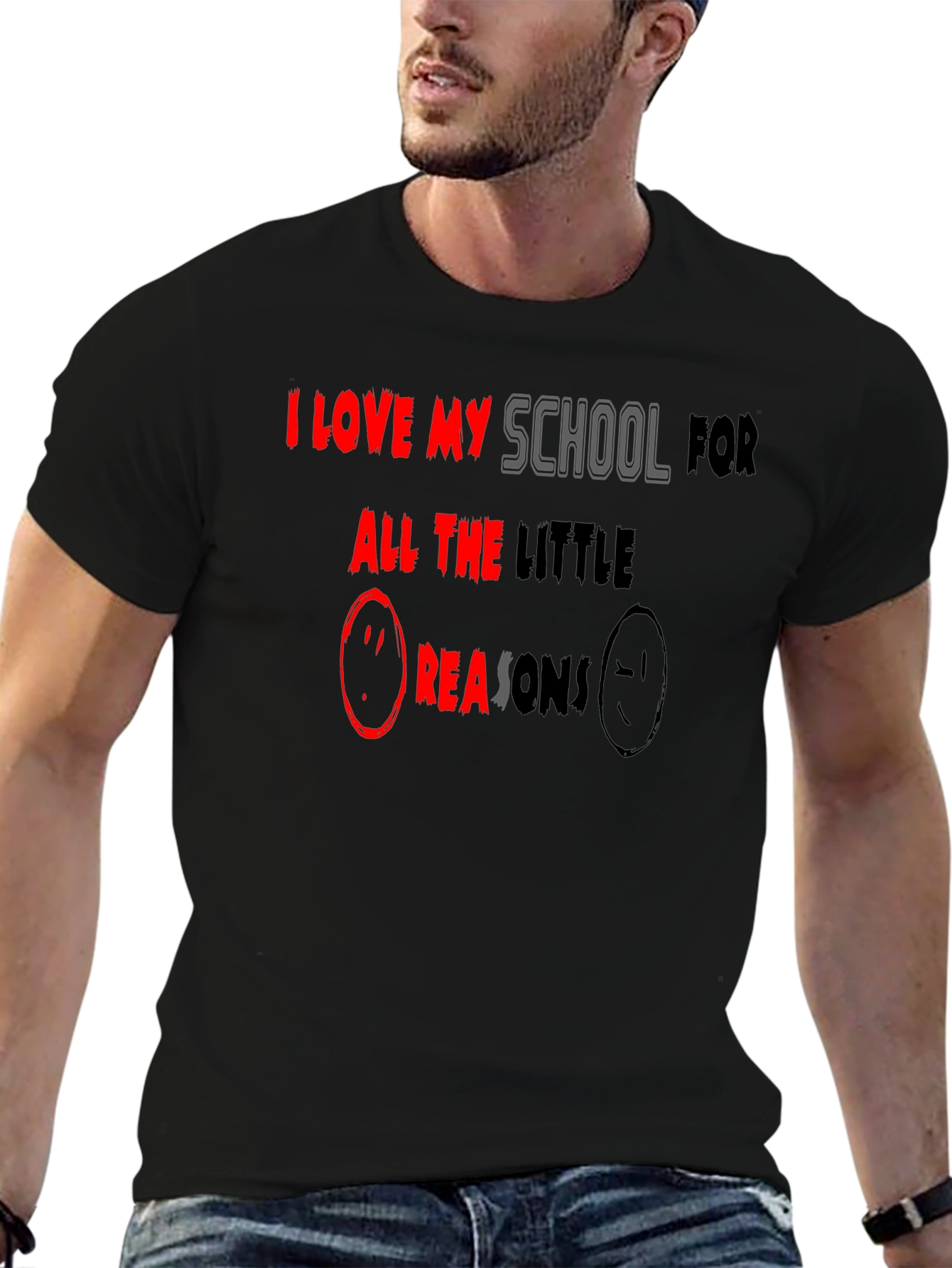 I Love My School T-Shirt - Black Graphic Tee