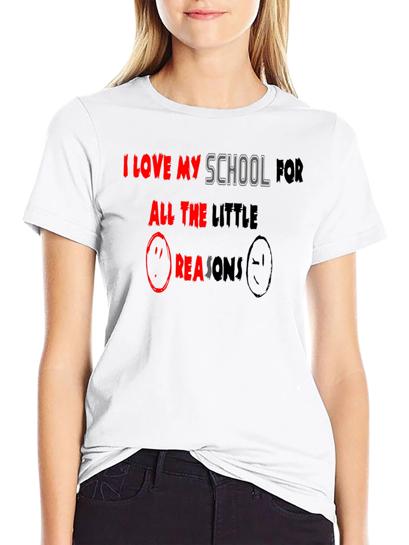 I Love My School T-Shirt - Black Graphic Tee