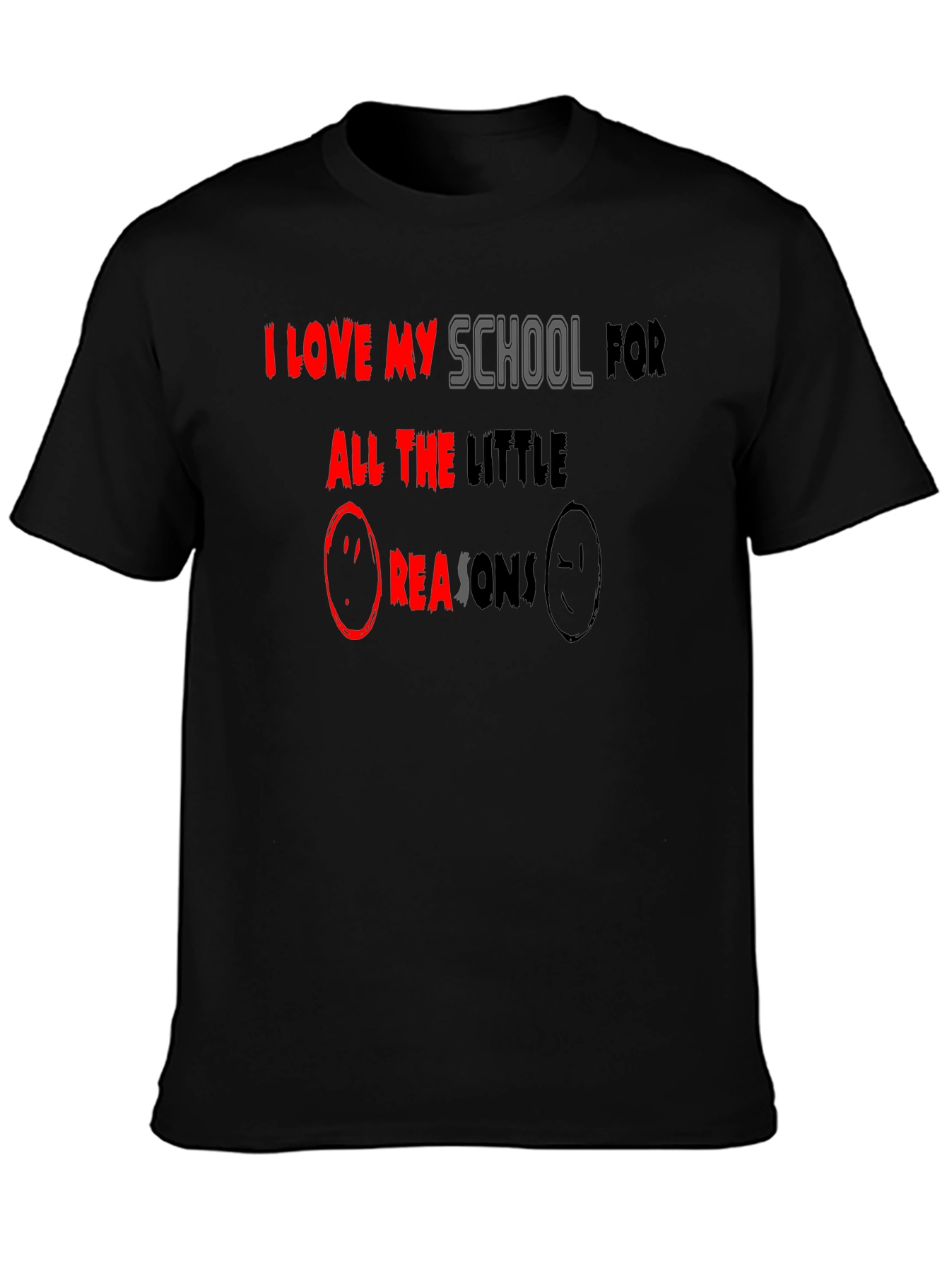 I Love My School T-Shirt - Black Graphic Tee