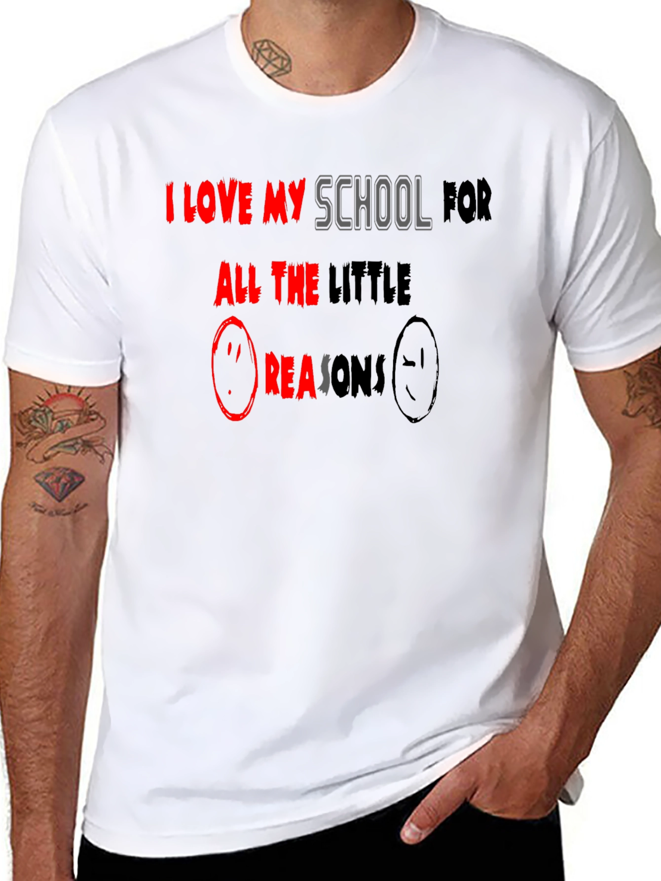 I Love My School T-Shirt - Black Graphic Tee
