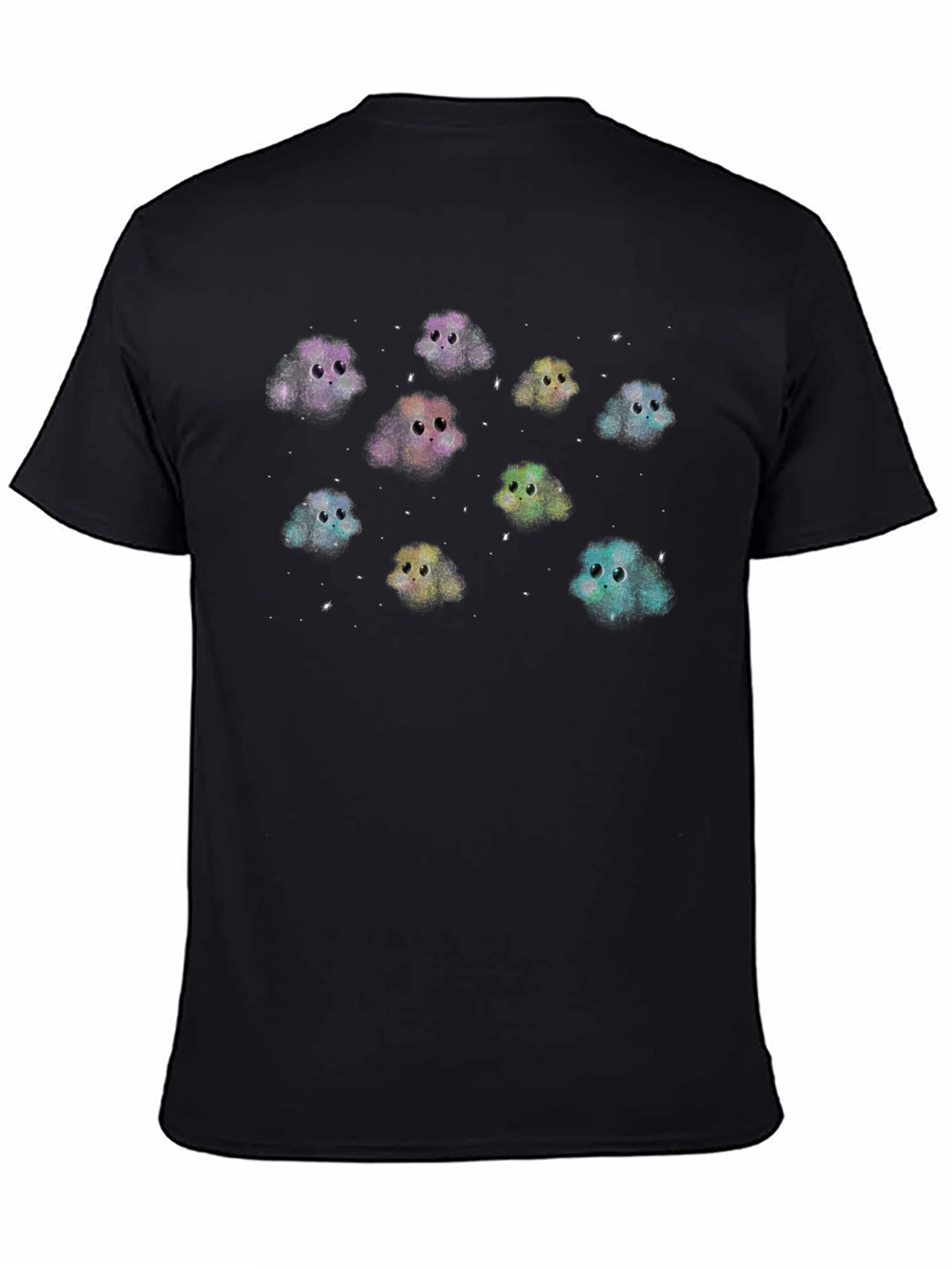 Cute Cosmic Critter Graphic Tee - Black