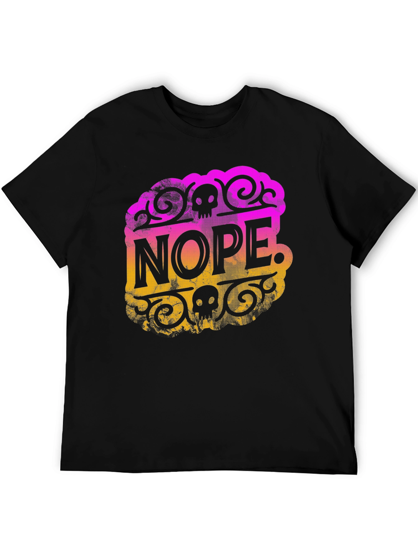 Nope. Skull Graphic Black T-Shirt