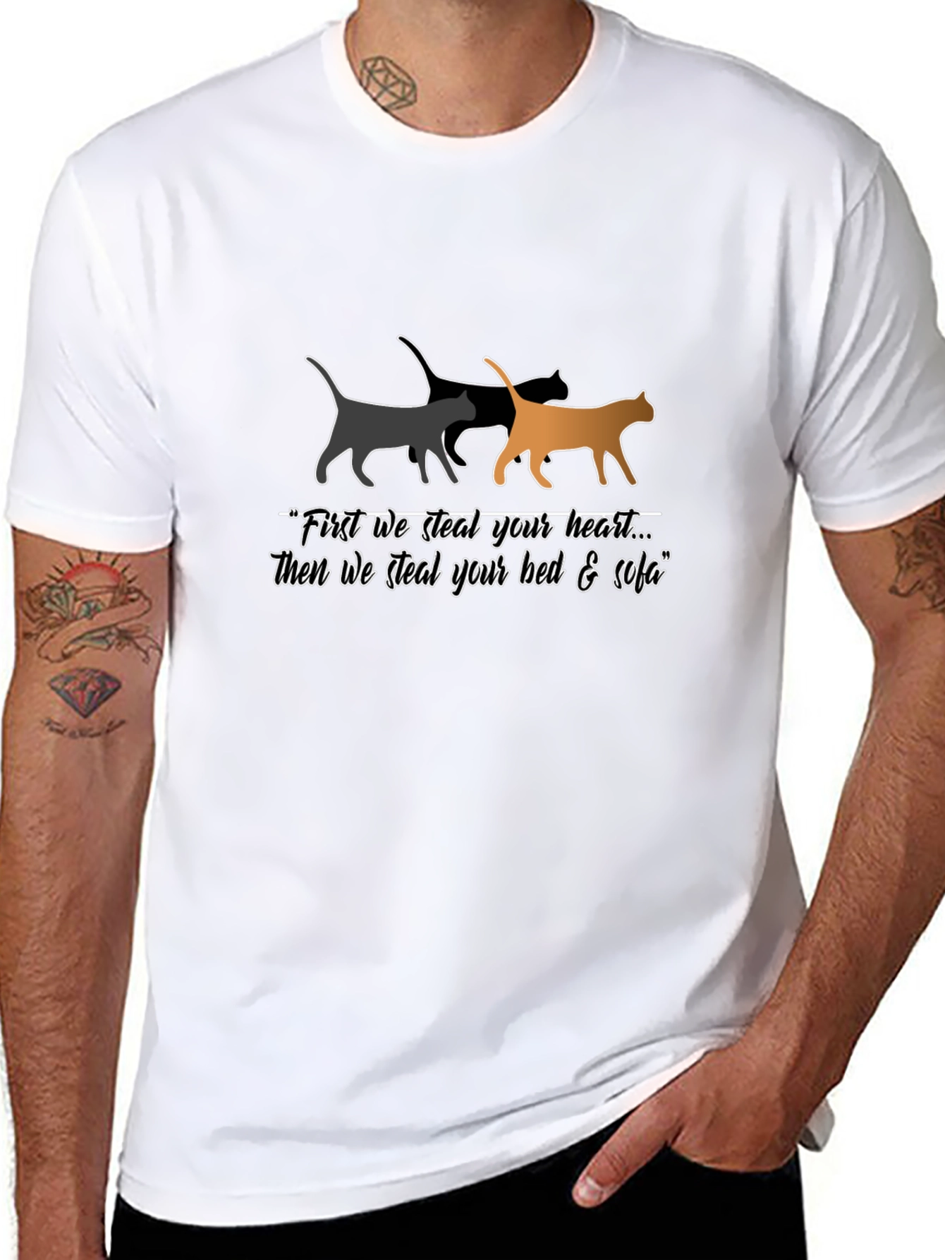 Stealing Hearts Cat Graphic Tee