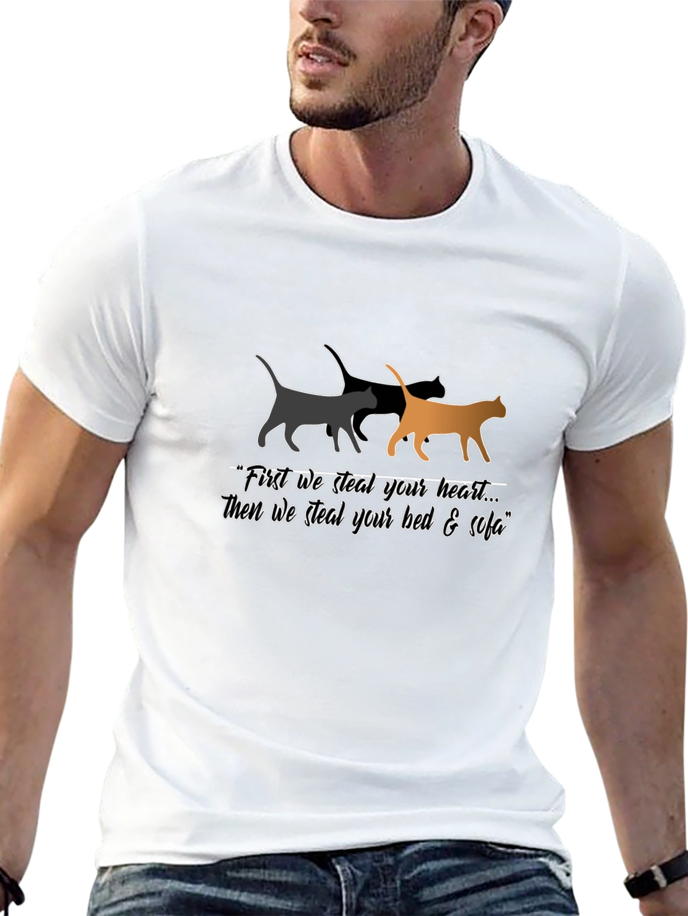 Stealing Hearts Cat Graphic Tee