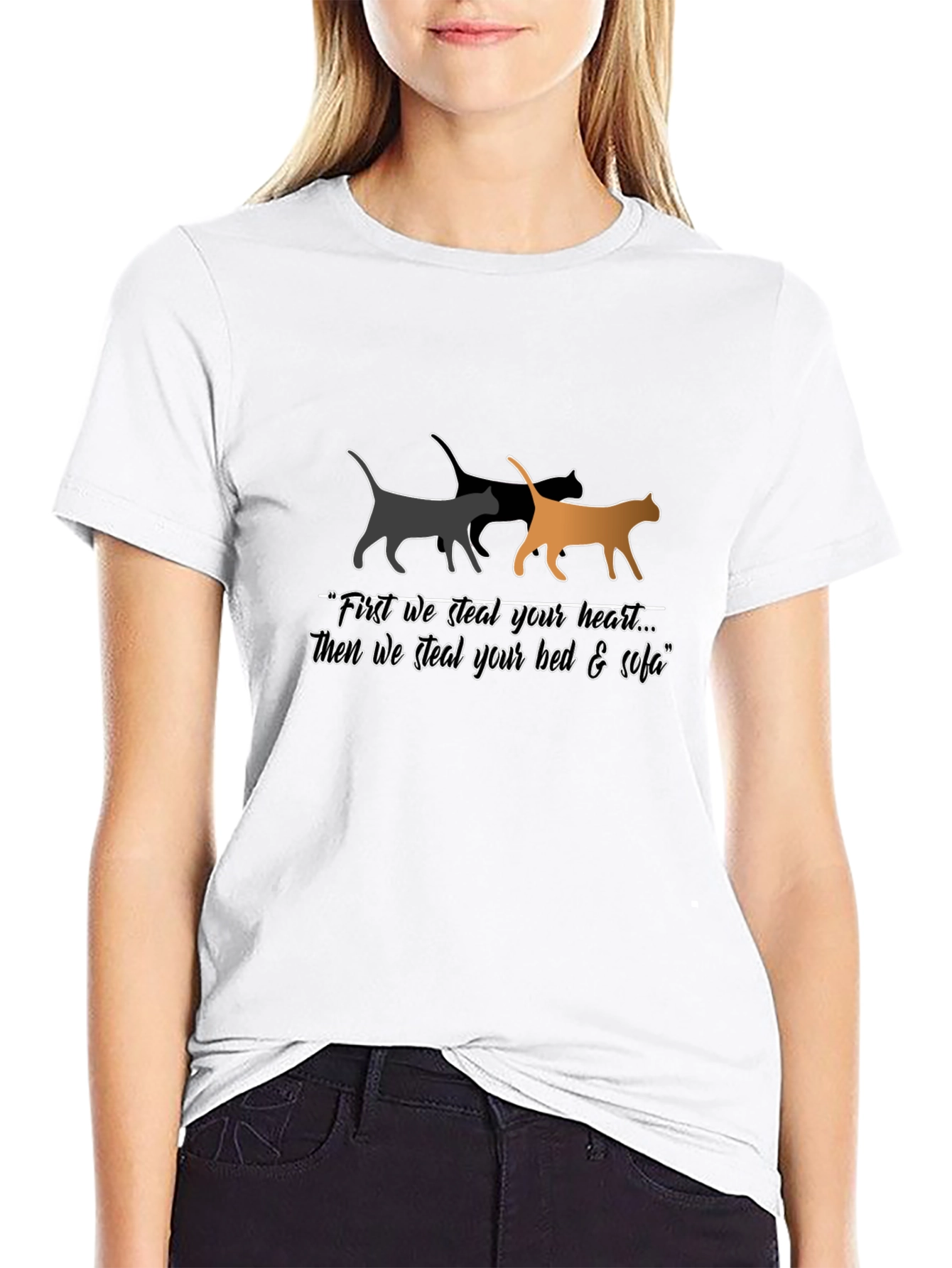 Stealing Hearts Cat Graphic Tee