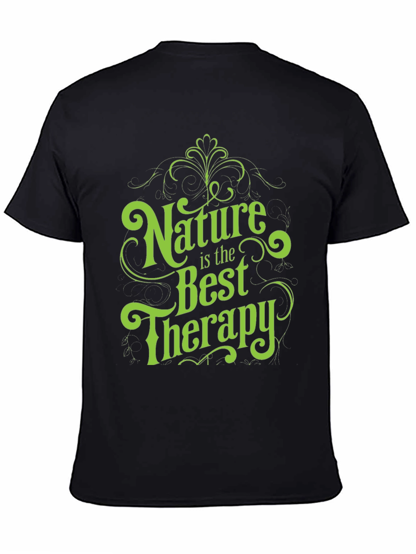 Nature is the Best Therapy Black Graphic Tee