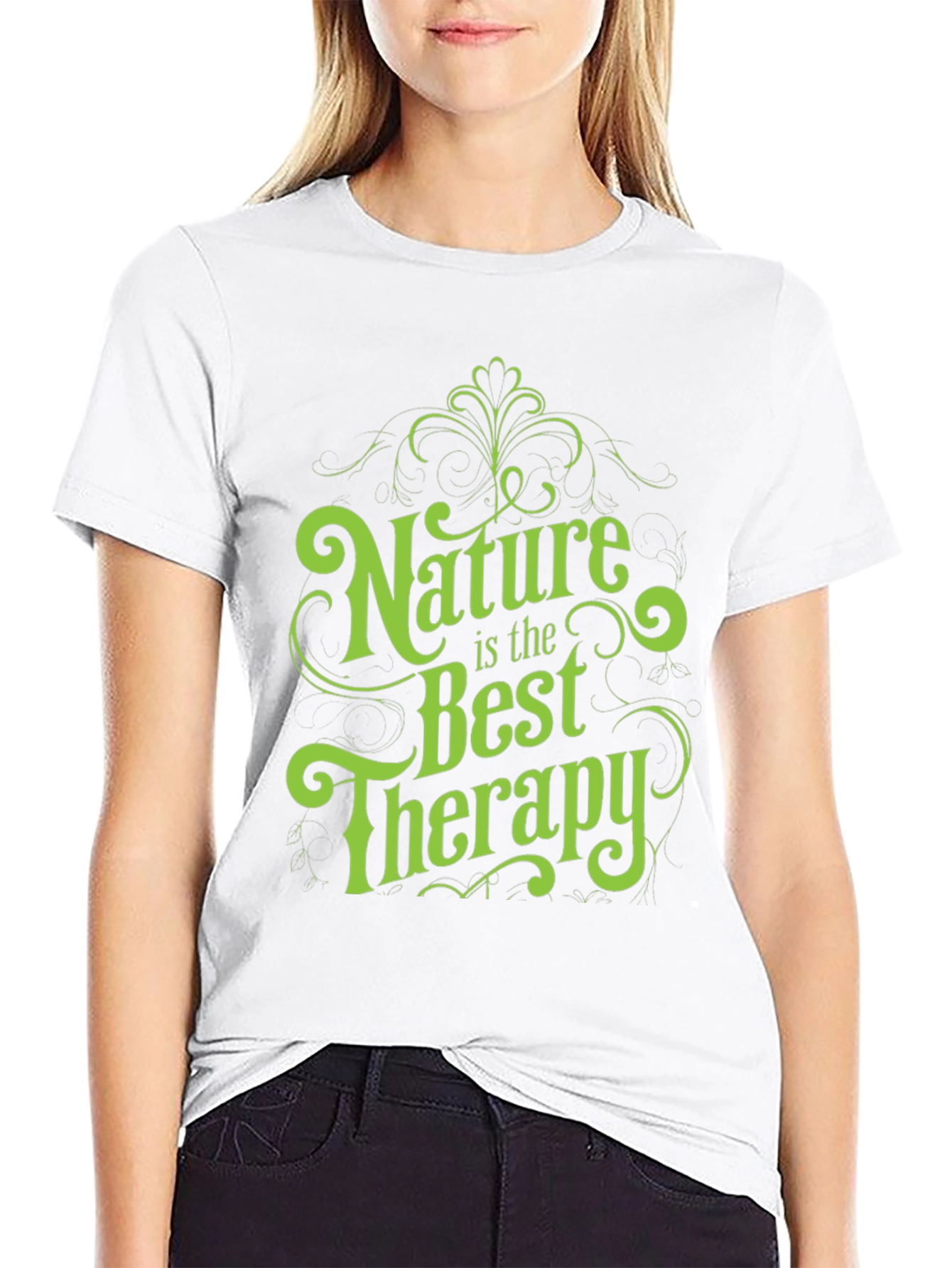 Nature is the Best Therapy Black Graphic Tee