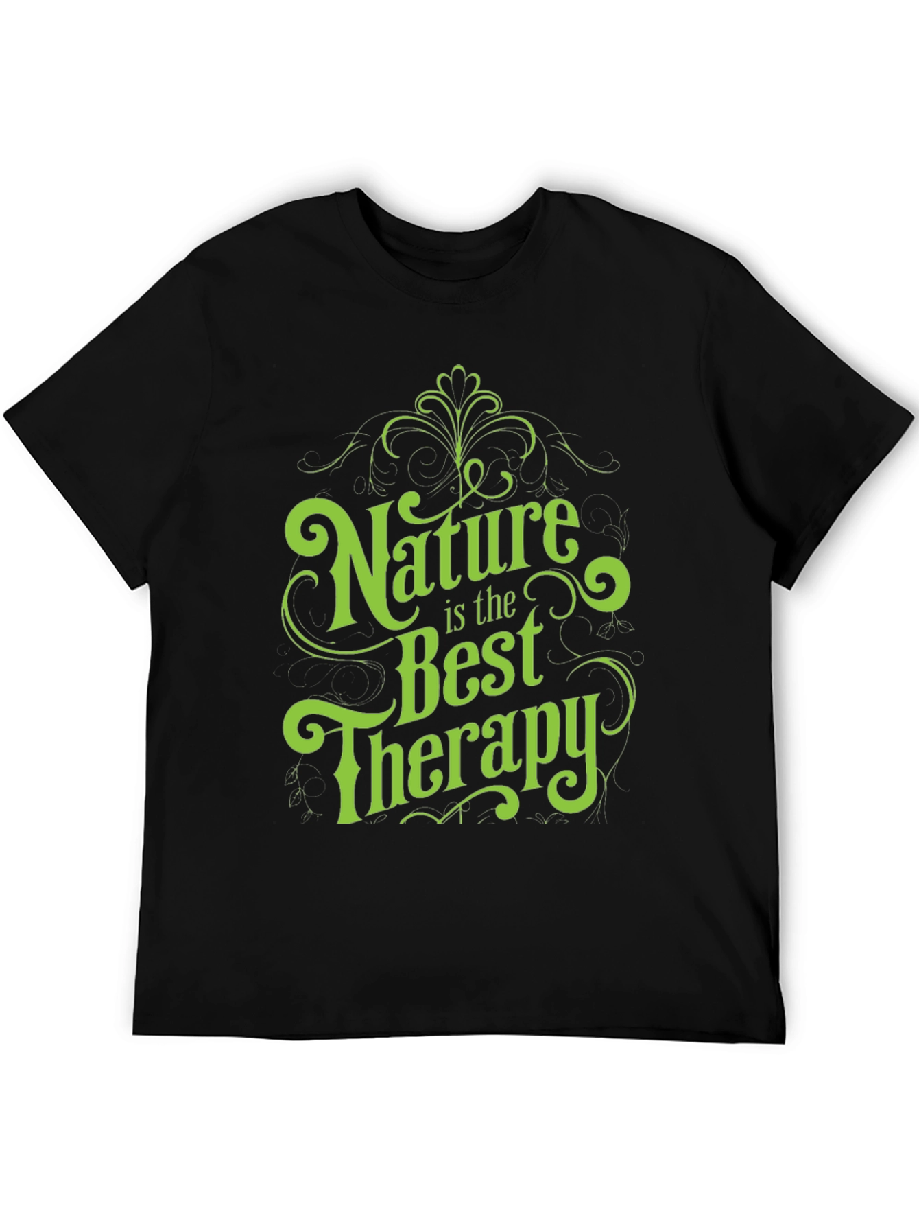 Nature is the Best Therapy Black Graphic Tee