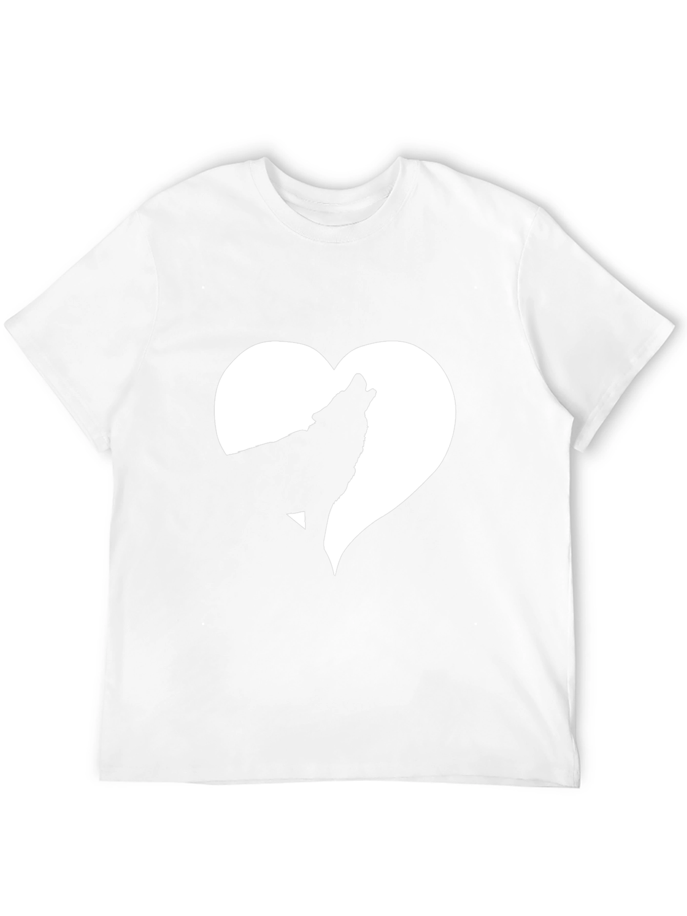 Wolf Heart Graphic Tee - Black Cotton T-Shirt