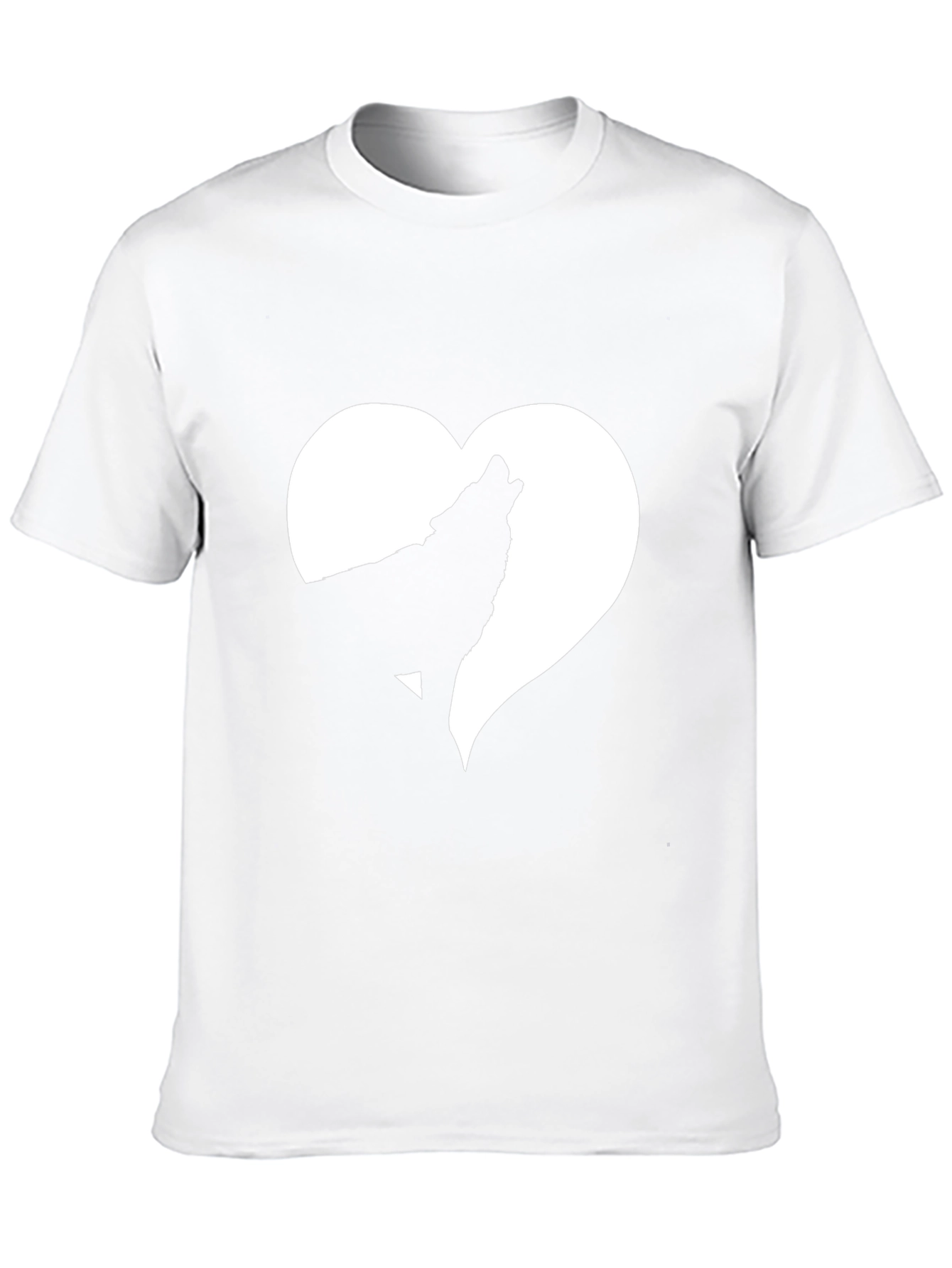 Wolf Heart Graphic Tee - Black Cotton T-Shirt