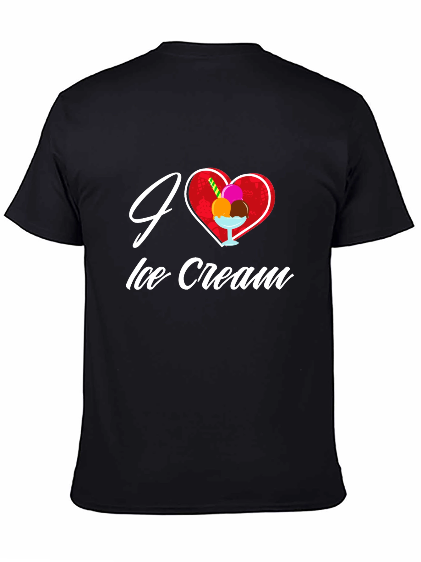I Love Ice Cream Graphic Tee - Black