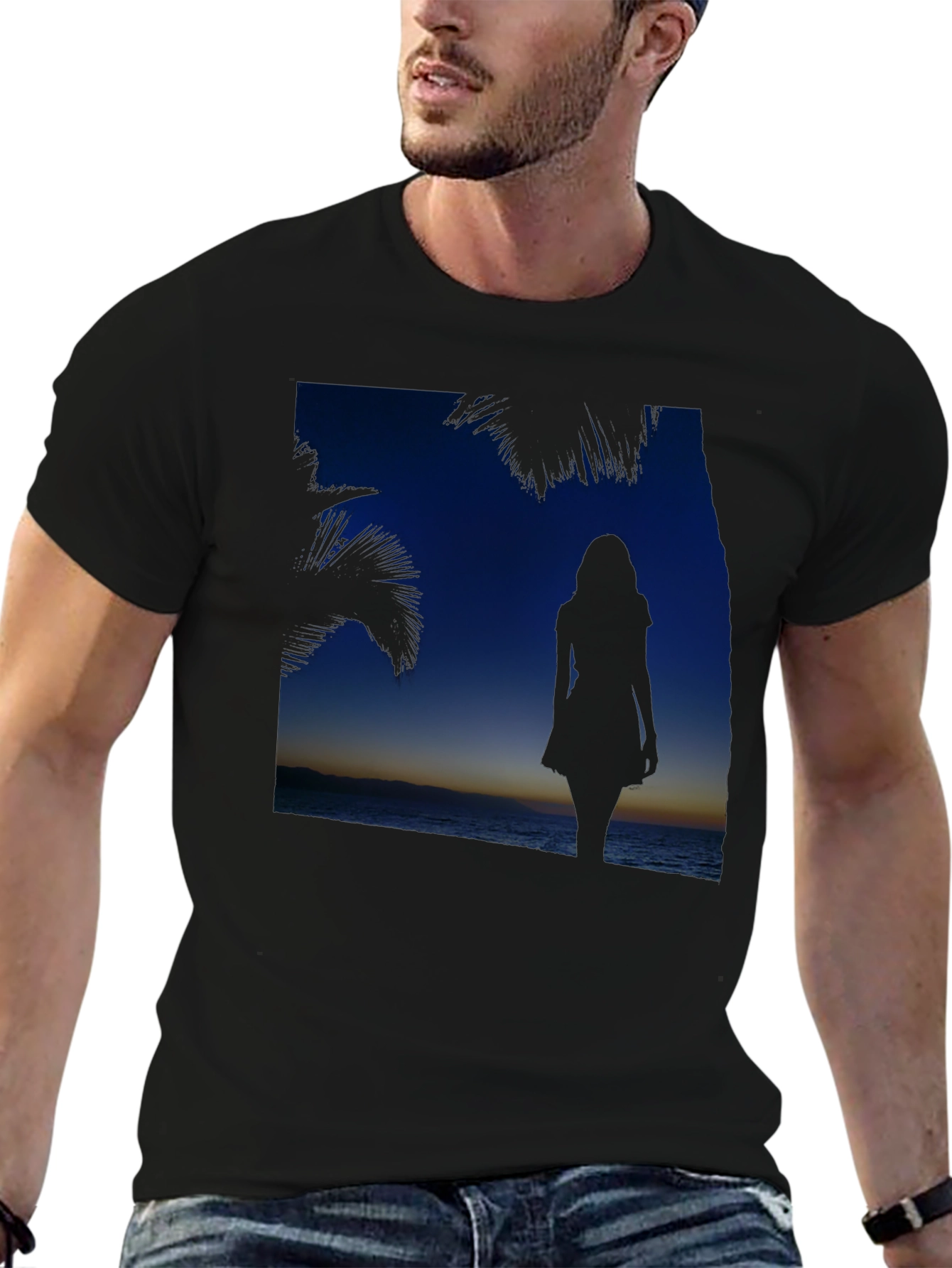 Sunset Silhouette Graphic Tee - Beach Vibes