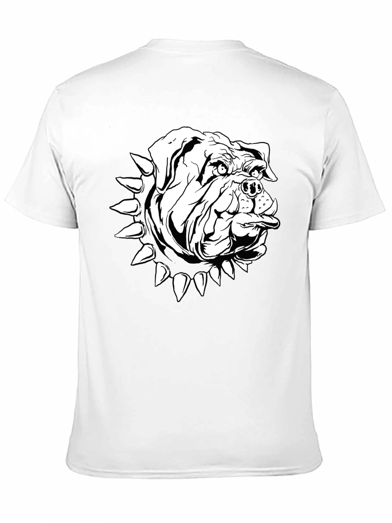 Bulldog Spike Collar Graphic Tee - Black