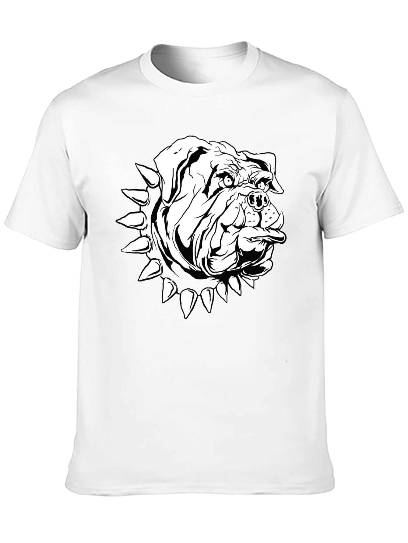 Bulldog Spike Collar Graphic Tee - Black
