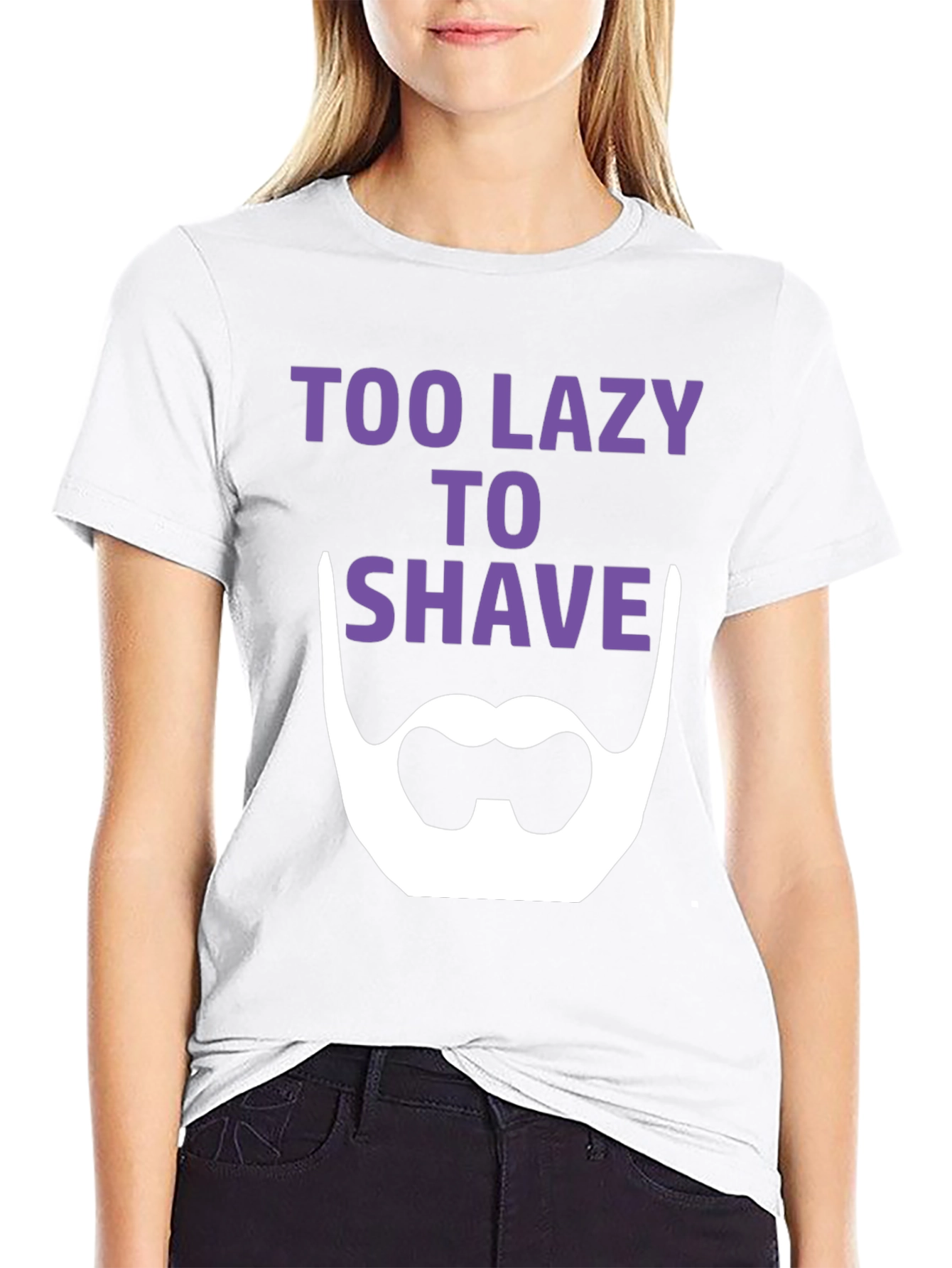 Too Lazy to Shave Graphic Tee - Black