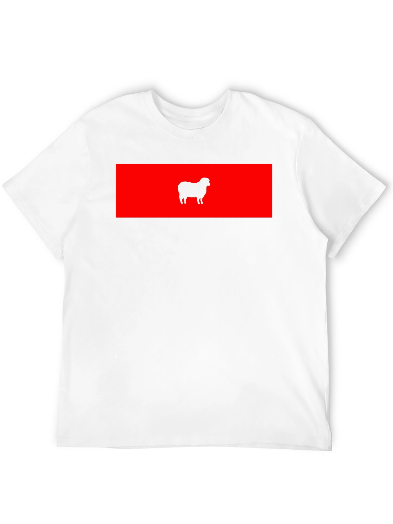 Red Sheep Silhouette Black T-Shirt - Unique Graphic Tee