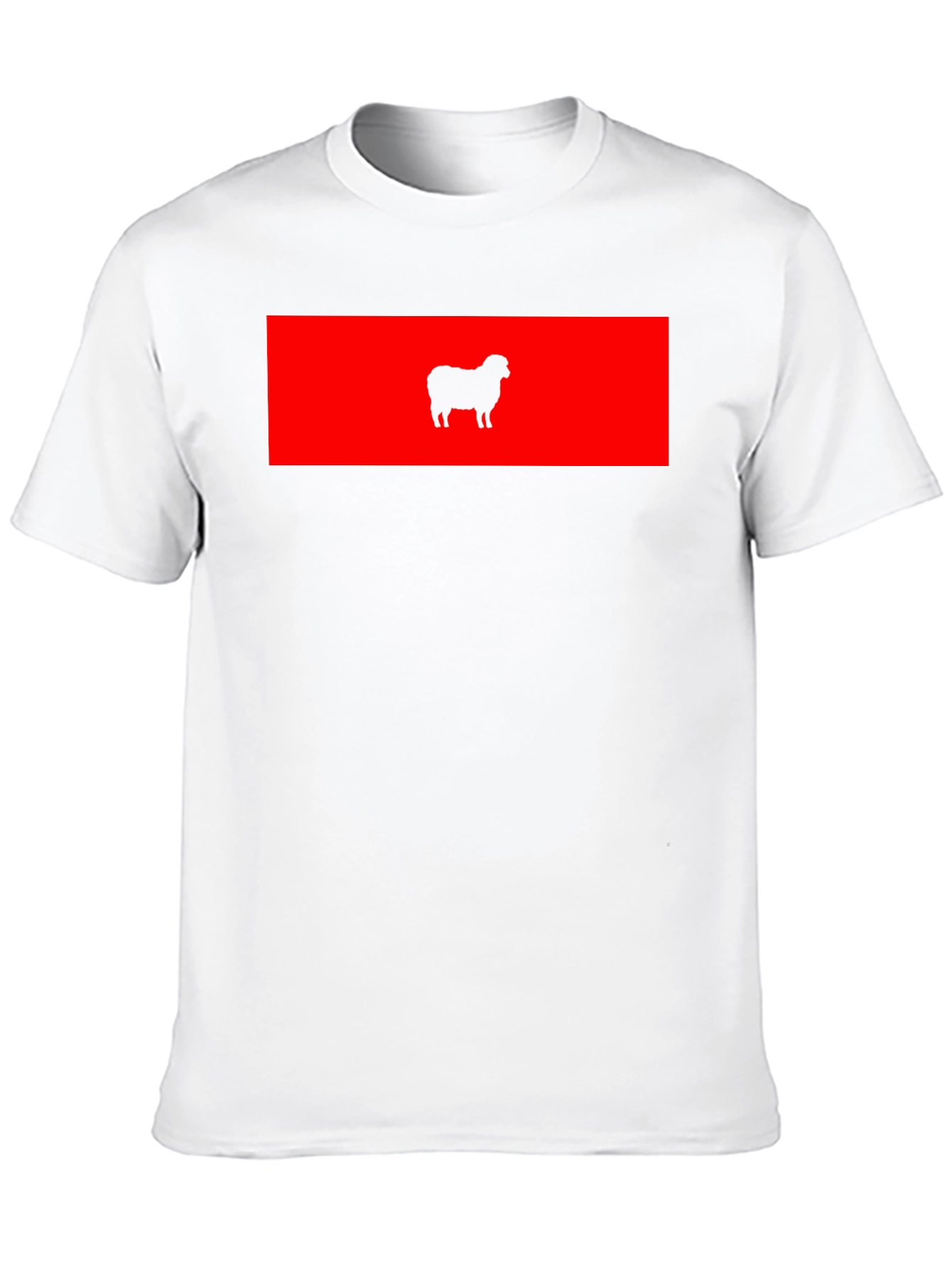 Red Sheep Silhouette Black T-Shirt - Unique Graphic Tee