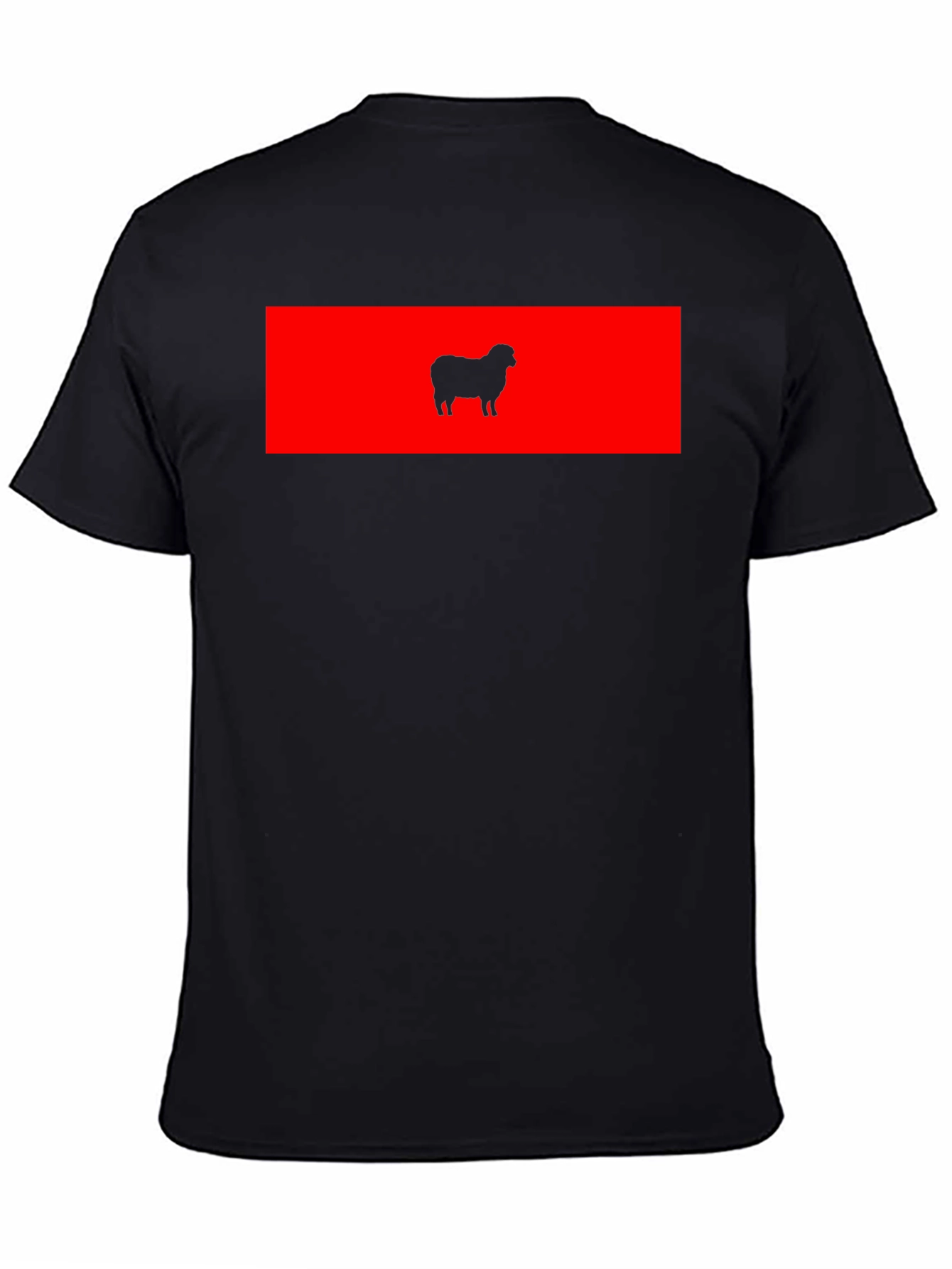 Red Sheep Silhouette Black T-Shirt - Unique Graphic Tee