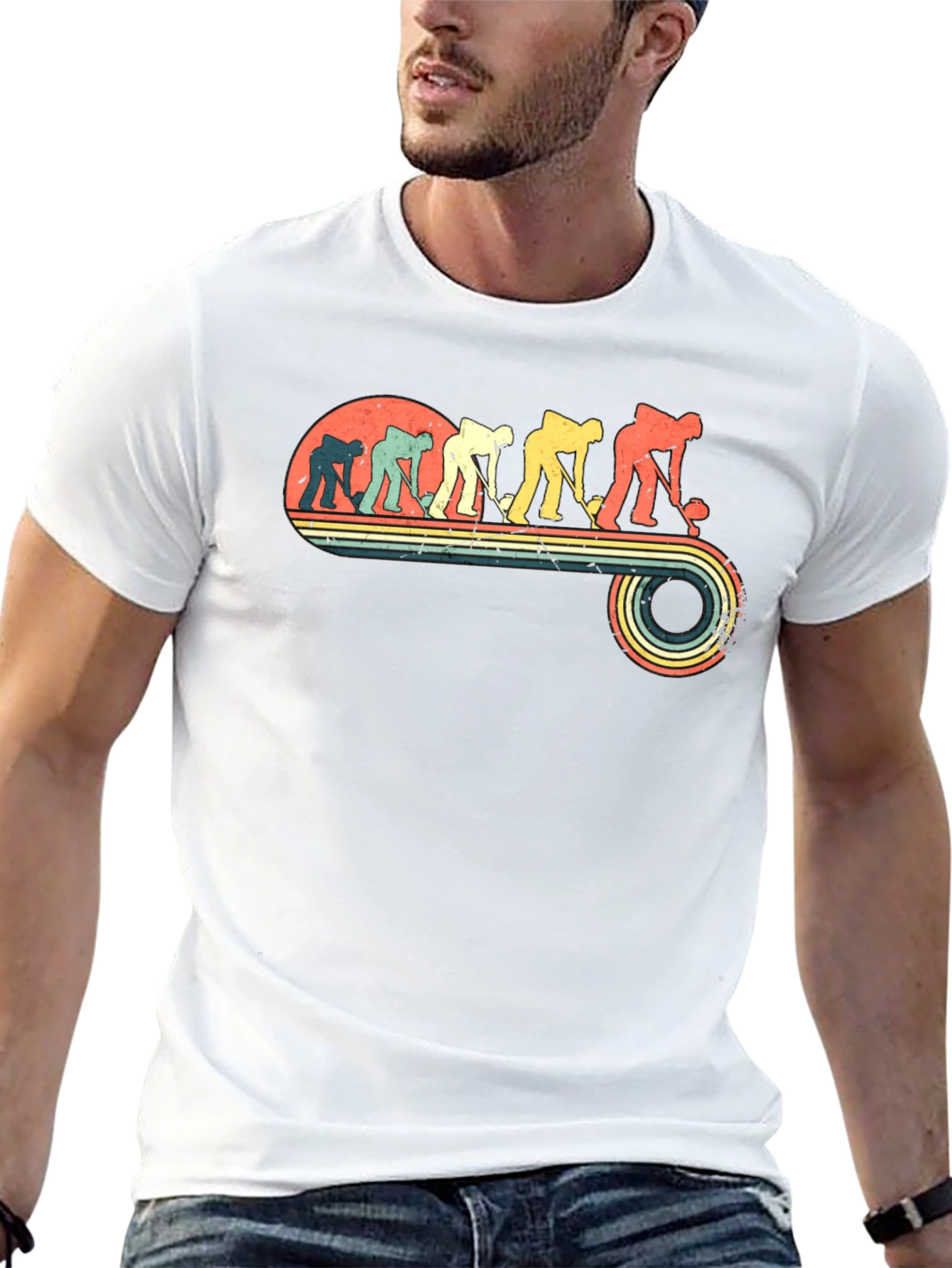 Retro Hockey Evolution Black T-Shirt