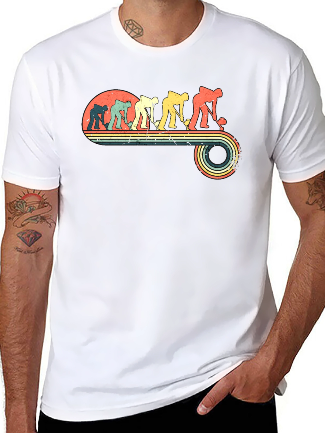 Retro Hockey Evolution Black T-Shirt