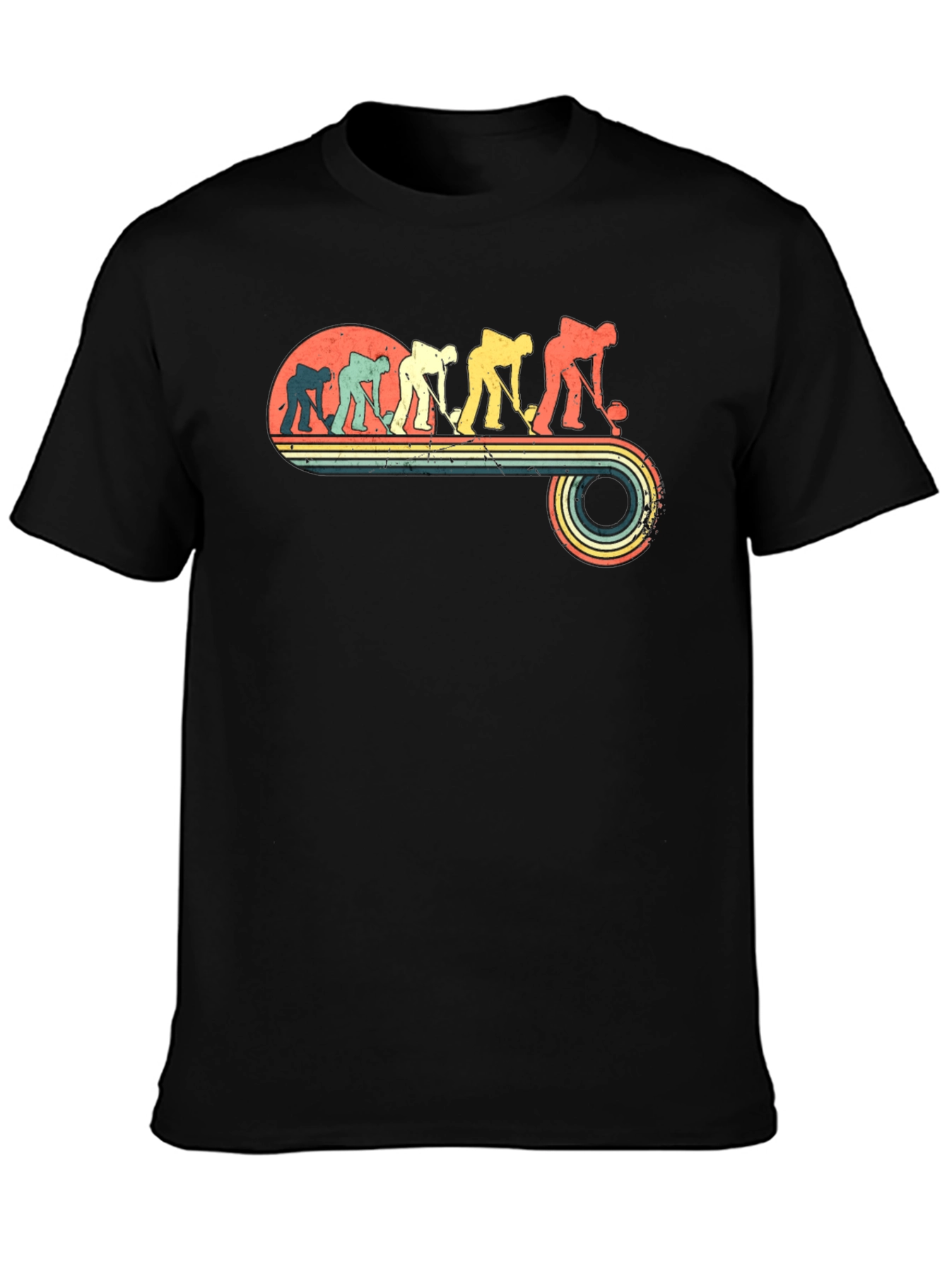 Retro Hockey Evolution Black T-Shirt