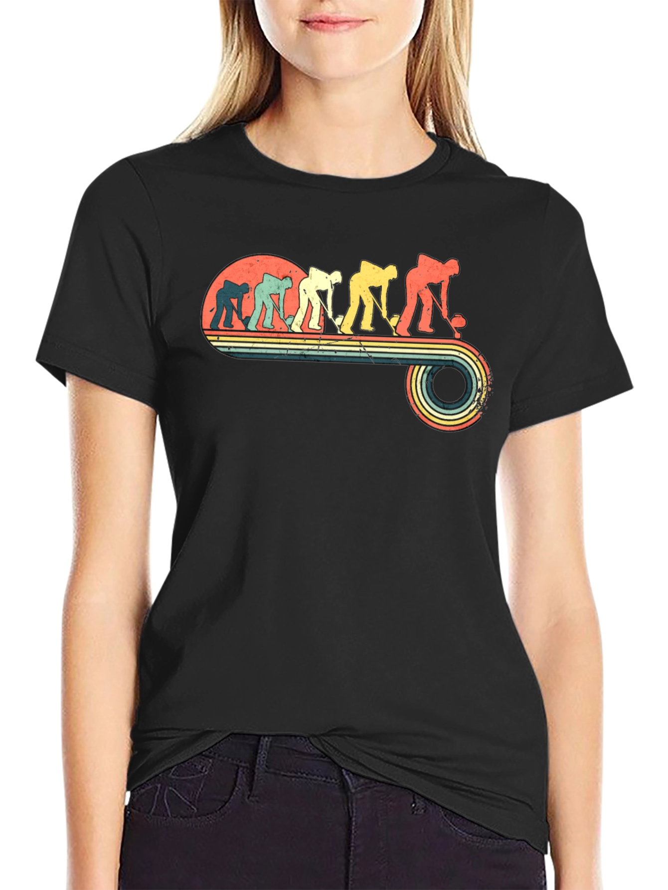 Retro Hockey Evolution Black T-Shirt