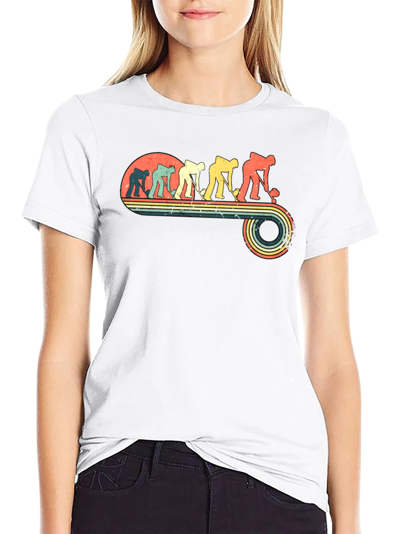 Retro Hockey Evolution Black T-Shirt