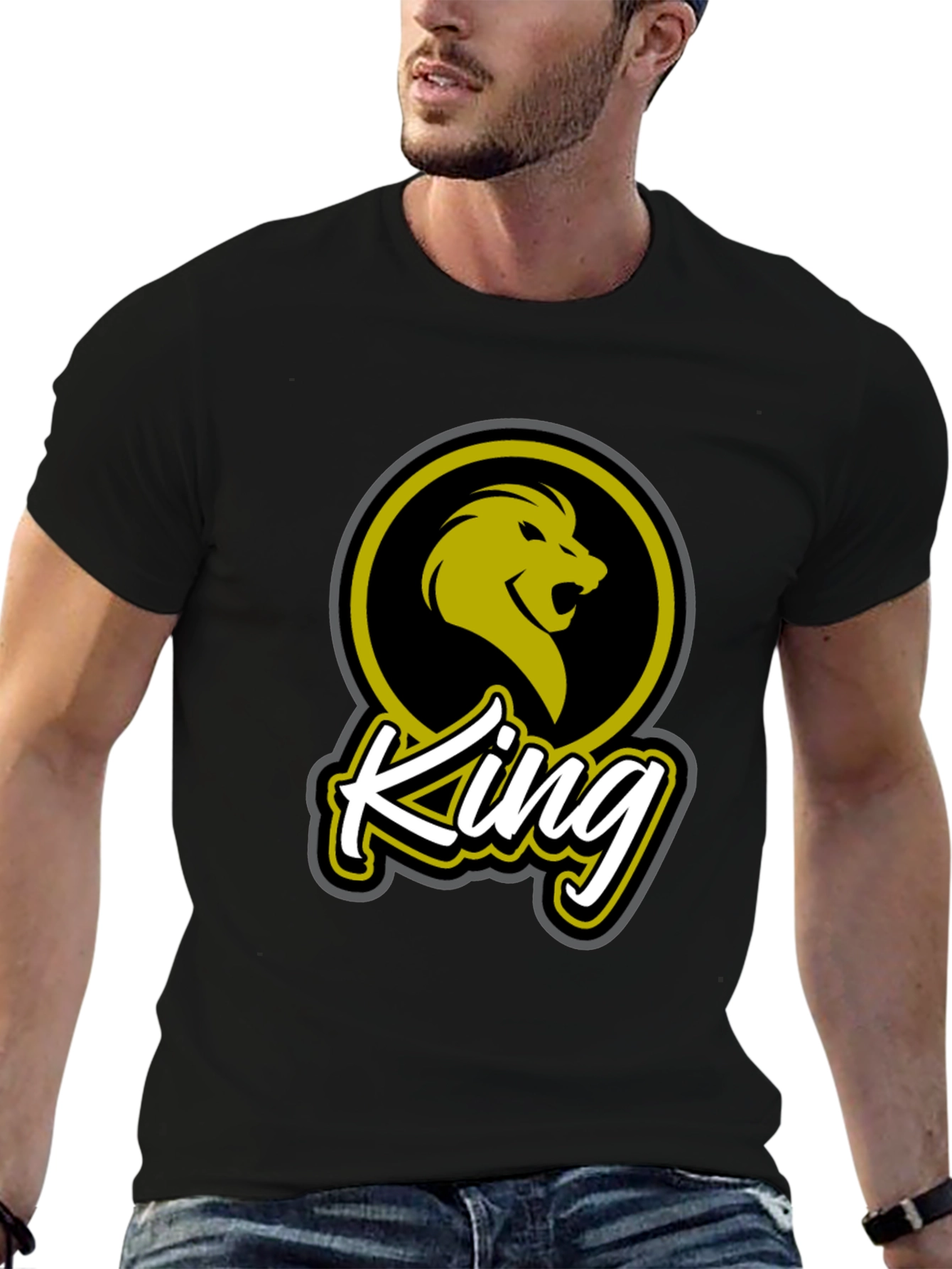 King Lion Graphic Tee - Stylish Black T-Shirt