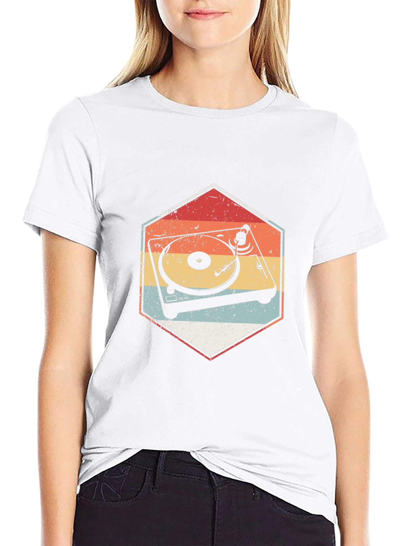Retro Turntable Graphic Tee - Classic Music Lover T-Shirt