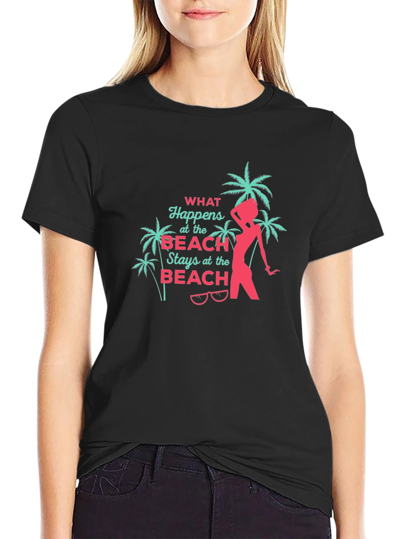 Beach Vibes Black T-Shirt