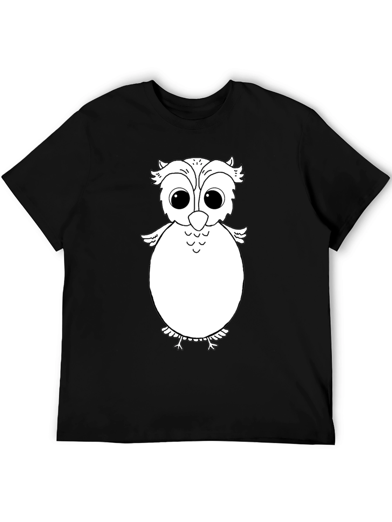 Owl Graphic Tee - Black Cotton Comfort
