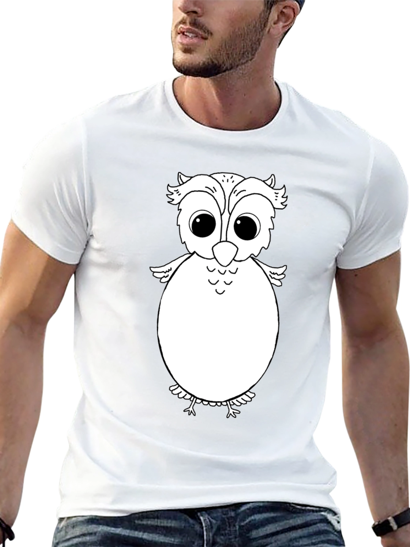 Owl Graphic Tee - Black Cotton Comfort