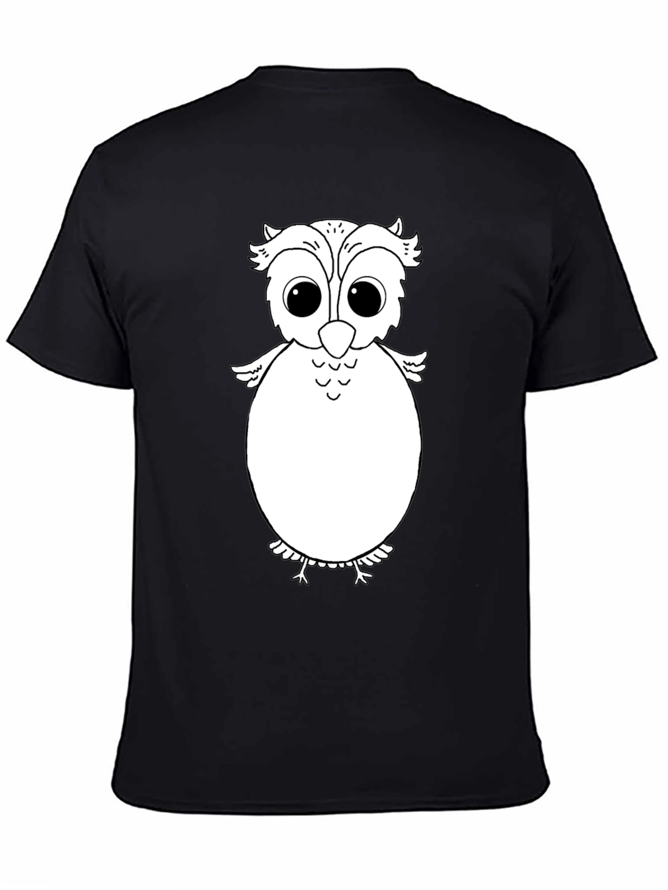 Owl Graphic Tee - Black Cotton Comfort