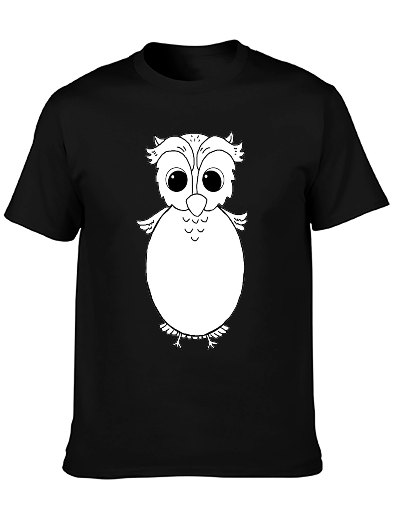 Owl Graphic Tee - Black Cotton Comfort